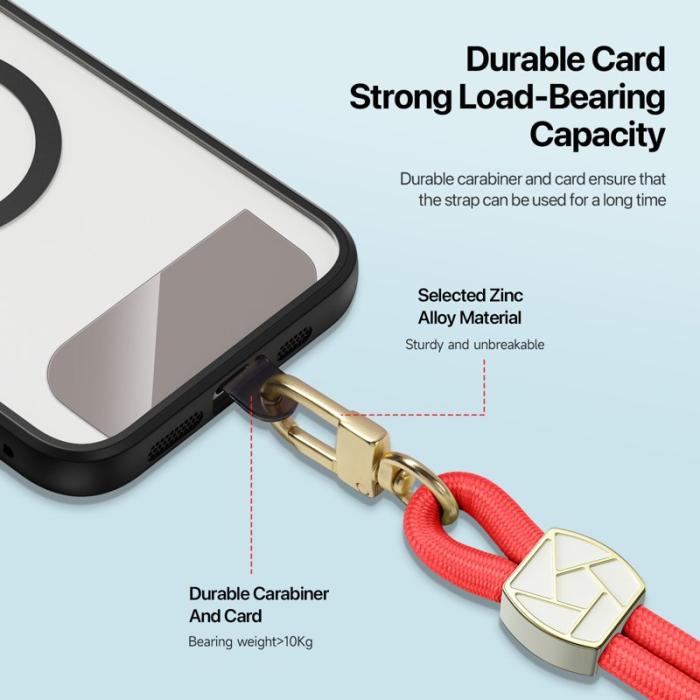 Dux Ducis - DUX DUCIS Garden Series Telefon Lanyard Justerbar Halsrem - Röd