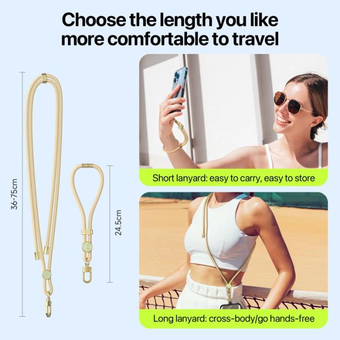 Dux Ducis - DUX DUCIS Garden Series Telefon Lanyard Justerbar Handledsrem - Glaze Yellow