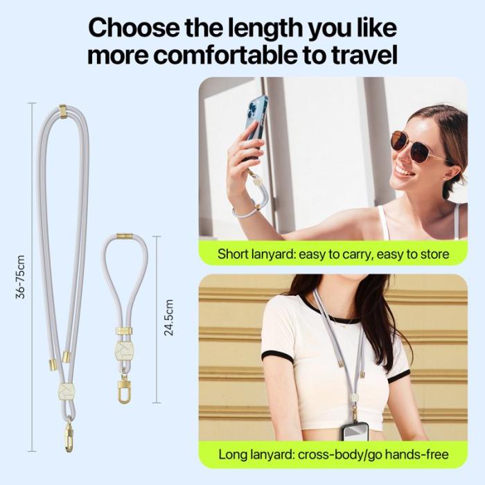 Dux Ducis - DUX DUCIS Garden Series Telefon Lanyard Justerbar Handledsrem - Grå