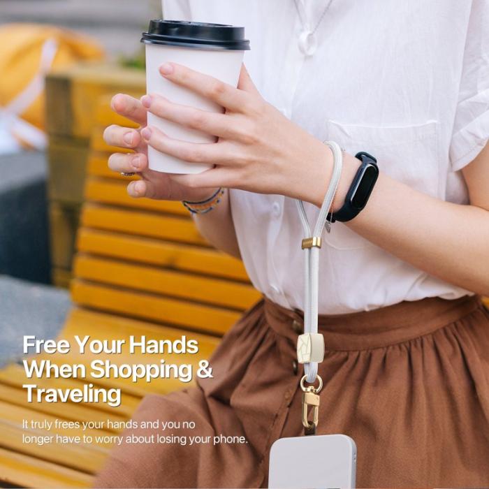 Dux Ducis - DUX DUCIS Garden Series Telefon Lanyard Justerbar Handledsrem - Grå