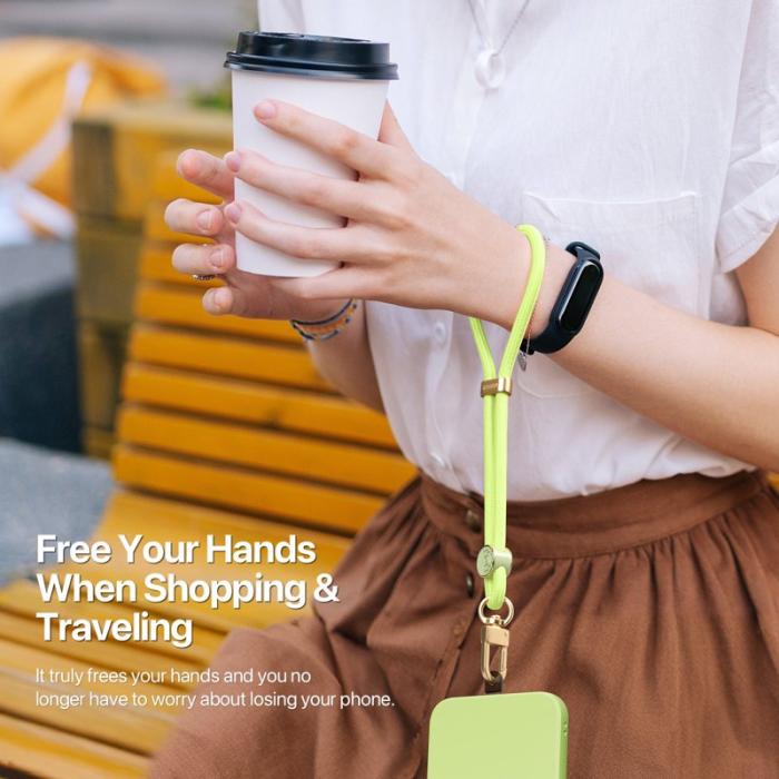 Dux Ducis - DUX DUCIS Garden Series Telefon Lanyard Justerbar Handledsrem - Grön Gul