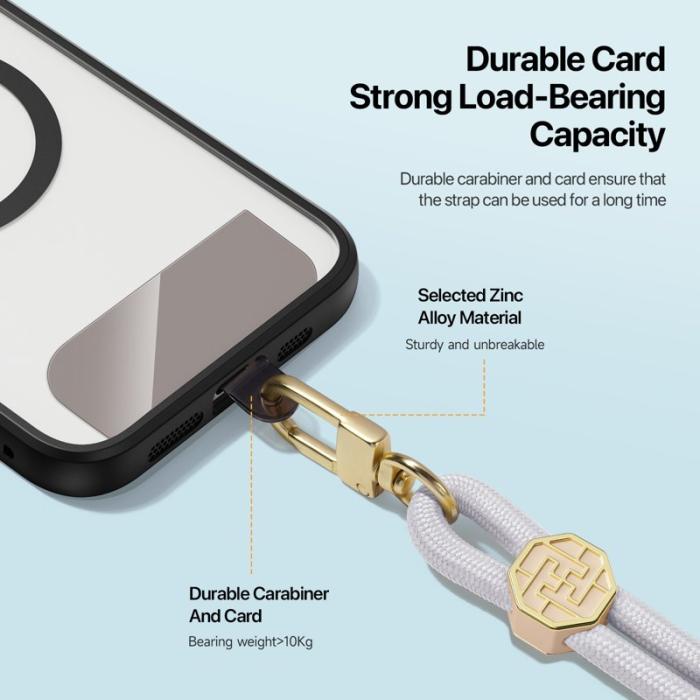 Dux Ducis - DUX DUCIS Garden Series Telefon Lanyard Justerbar Nackrem - Grå