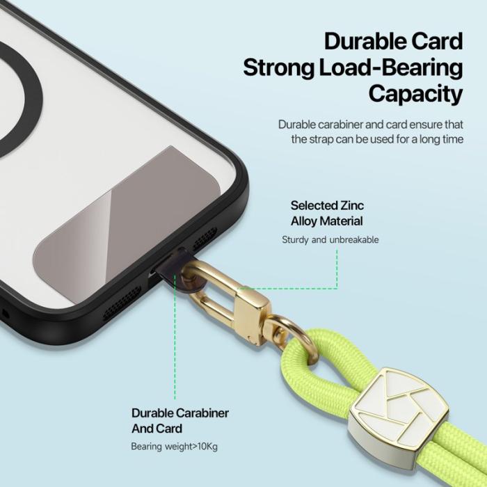 Dux Ducis - DUX DUCIS Garden Series Telefon Lanyard Justerbar Nackrem - Grön Gul