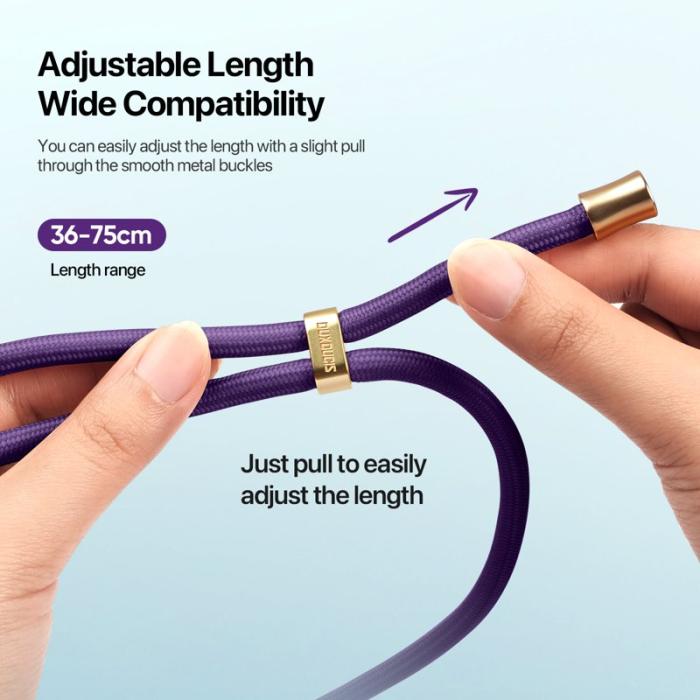 Dux Ducis - DUX DUCIS Garden Series Telefon Lanyard Justerbar Nackrem - Mörklila