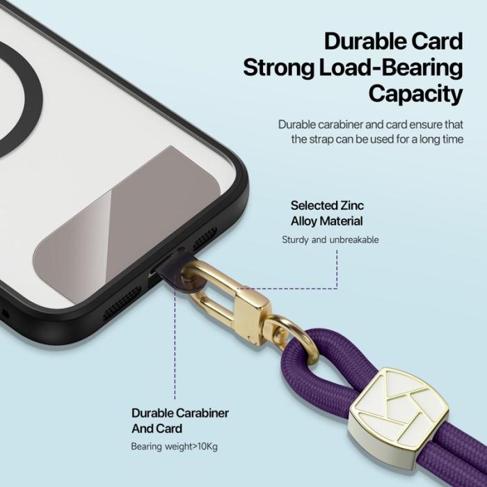 Dux Ducis - DUX DUCIS Garden Series Telefon Lanyard Justerbar Nackrem - Mörklila