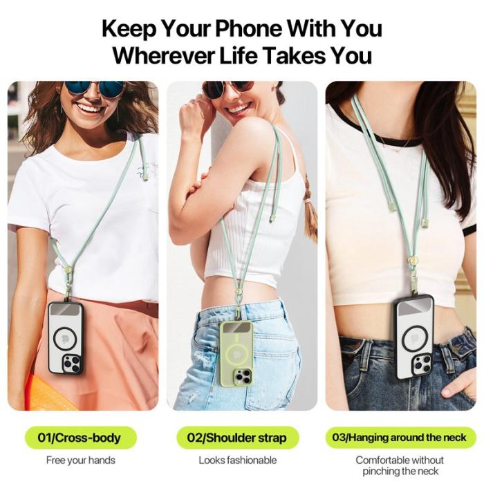 Dux Ducis - DUX DUCIS Garden Series Telefon Lanyard Justerbar Rem - Ljusgrön