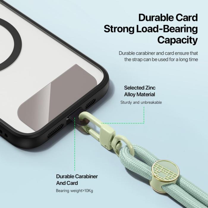 Dux Ducis - DUX DUCIS Garden Series Telefon Lanyard Justerbar Rem - Ljusgrön