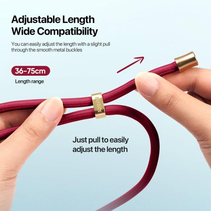Dux Ducis - DUX DUCIS Garden Series Telefon Lanyard Justerbar Rem - Vinröd