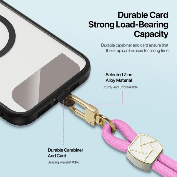 Dux Ducis - DUX DUCIS Garden Series Telefon Lanyard Justerbart Halsband - Rosa
