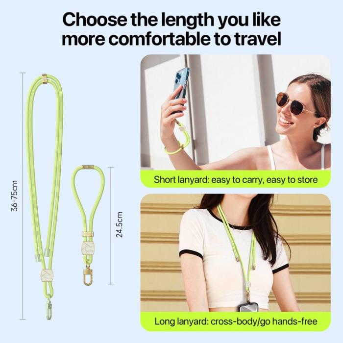 Dux Ducis - DUX DUCIS Garden Series Telefon Lanyard Justerbart Handledsband - Grön Gul