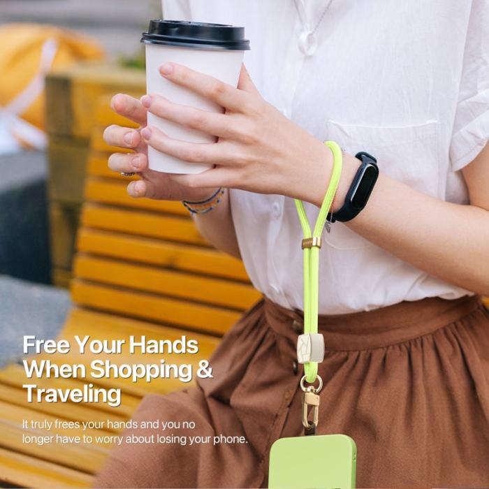 Dux Ducis - DUX DUCIS Garden Series Telefon Lanyard Justerbart Handledsband - Grön Gul