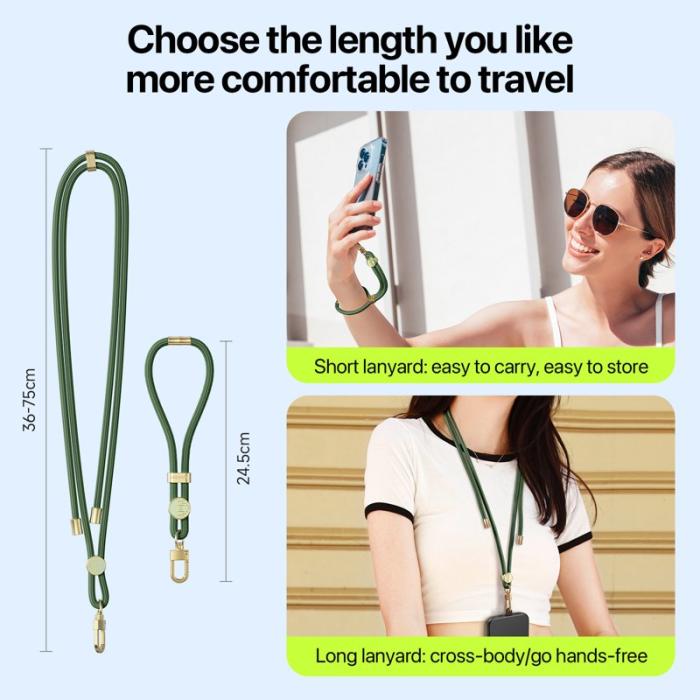 Dux Ducis - DUX DUCIS Garden Series Telefon Lanyard Justerbart Handledsrem - Army Green