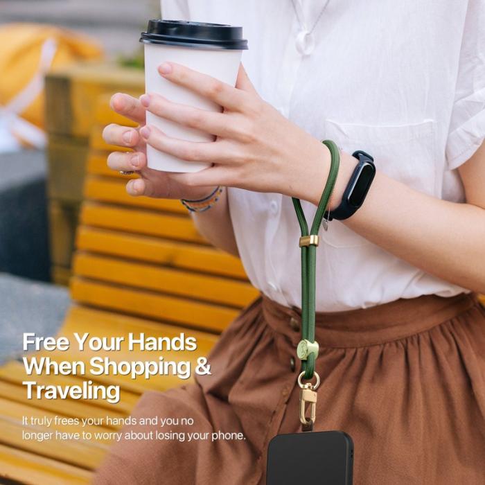 Dux Ducis - DUX DUCIS Garden Series Telefon Lanyard Justerbart Handledsrem - Army Green