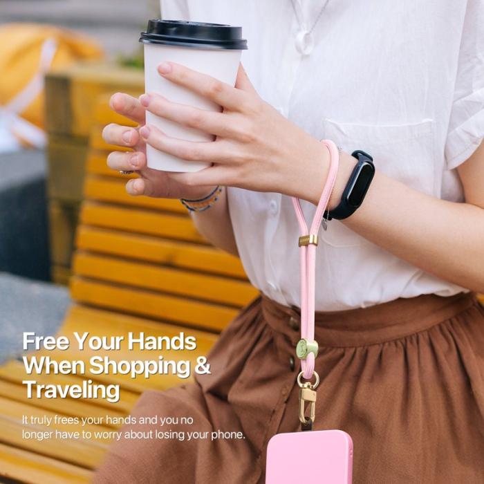 Dux Ducis - DUX DUCIS Garden Series Telefon Lanyard Justerbart Handledsrem - Ljusrosa