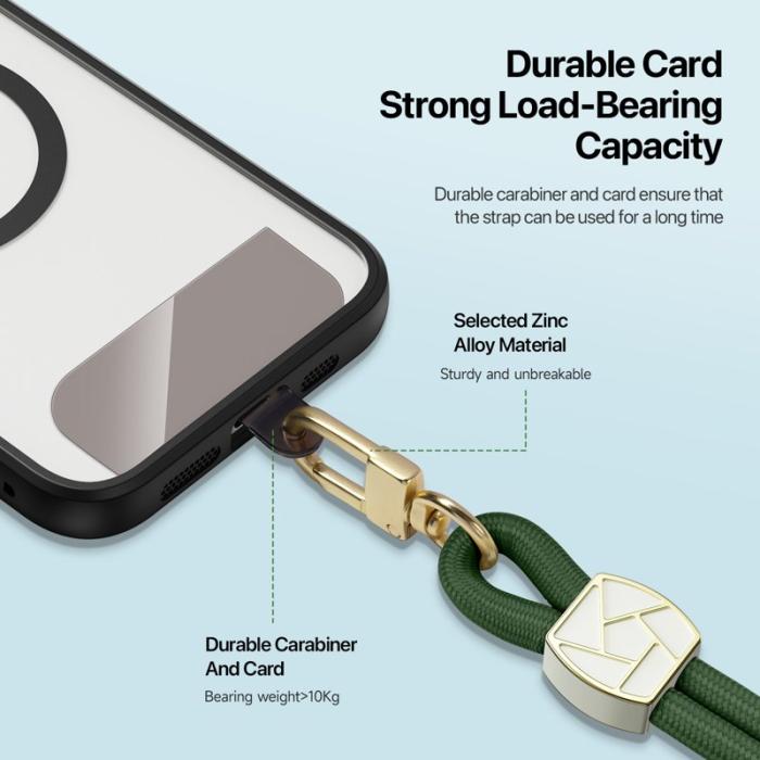 Dux Ducis - DUX DUCIS Garden Series Telefonrem Justerbar - Iskrossmönster - Armégrön