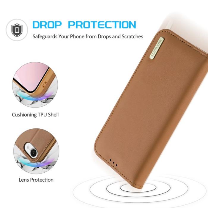 Dux Ducis - DUX DUCIS Hivo iPhone 16e Fodral Äkta läder - Brun