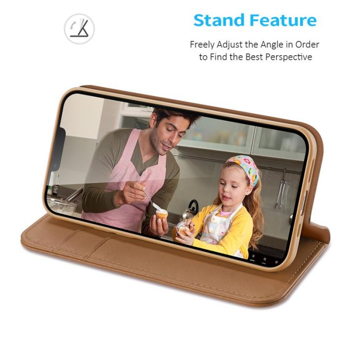 Dux Ducis - DUX DUCIS Hivo iPhone 16e Fodral Äkta läder - Brun