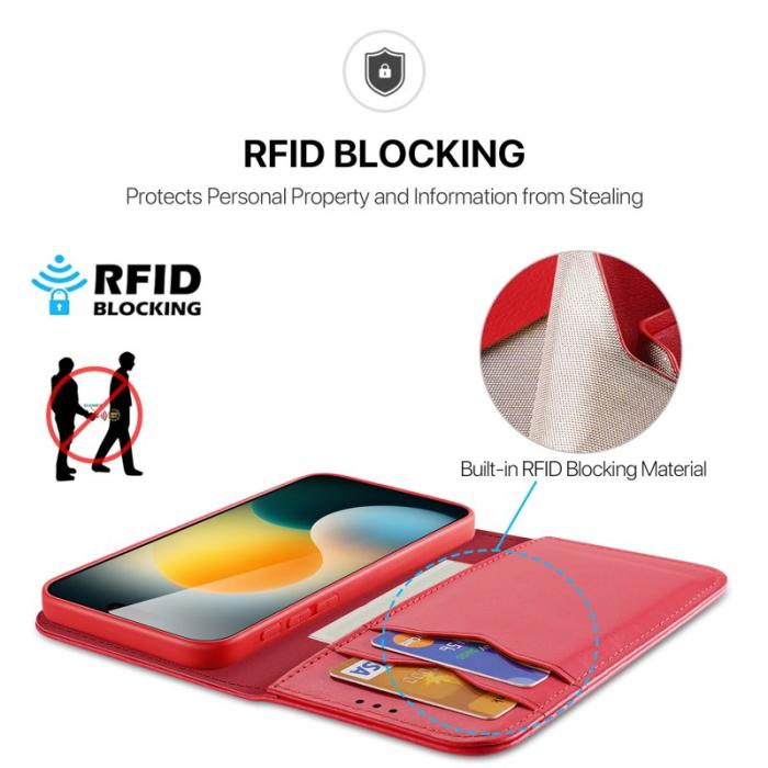 Dux Ducis - DUX DUCIS Hivo iPhone 17 Fodral Äkta läder - Röd