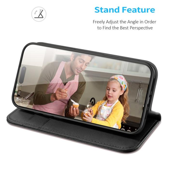 Dux Ducis - DUX DUCIS Hivo Series iPhone 16 Pro Max Fodral Äkta läder - Svart