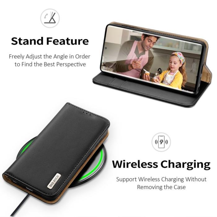 Dux Ducis - DUX DUCIS Hivo Series Samsung Galaxy S24 Ultra Fodral Äkta läder - Svart