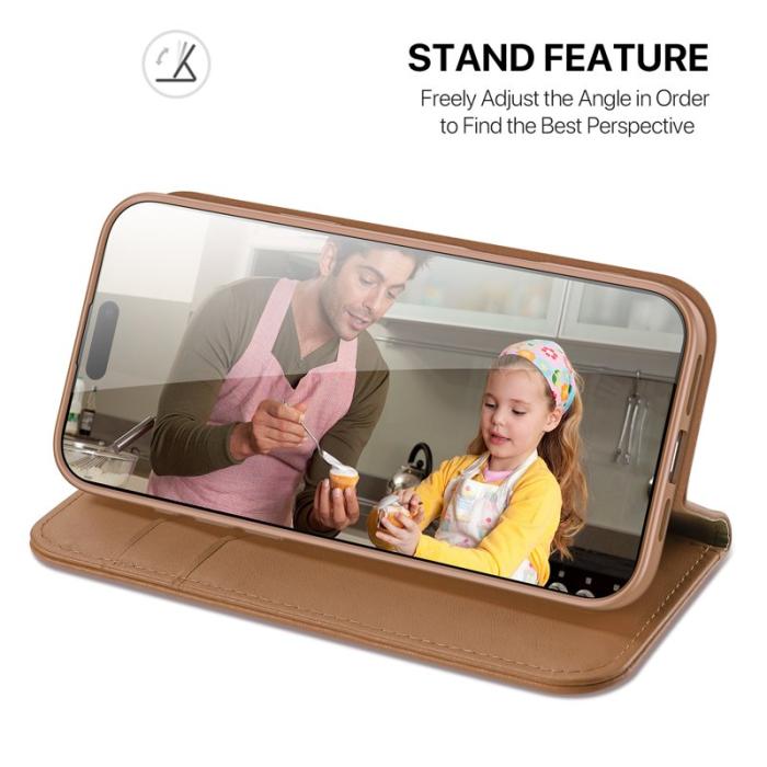 Dux Ducis - DUX DUCIS iPhone 17 Fodral Hivo Series Äkta läder - Brun