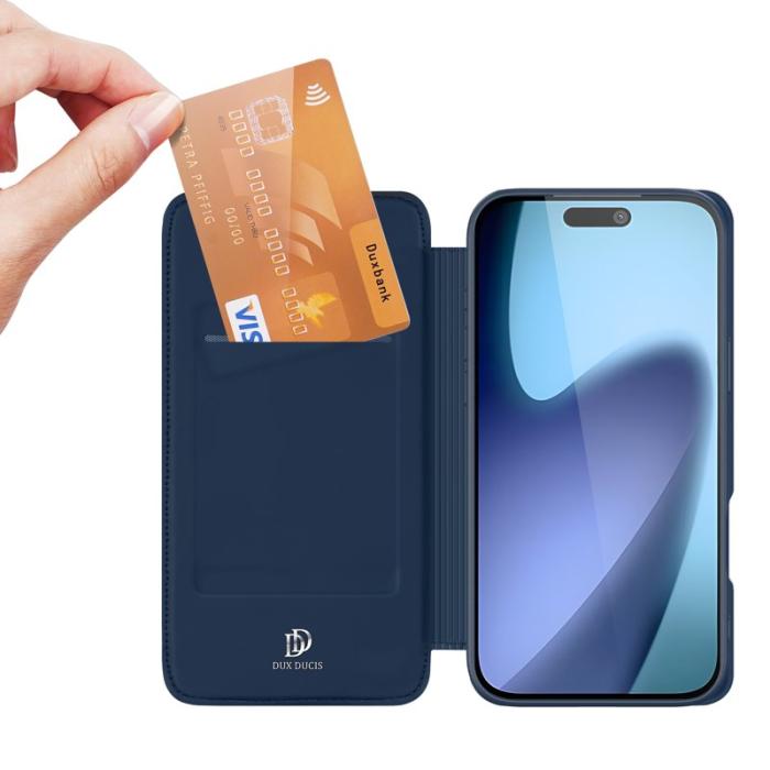 Dux Ducis - DUX DUCIS iPhone 17 Fodral Skin Pro Series Konstläder - Blå