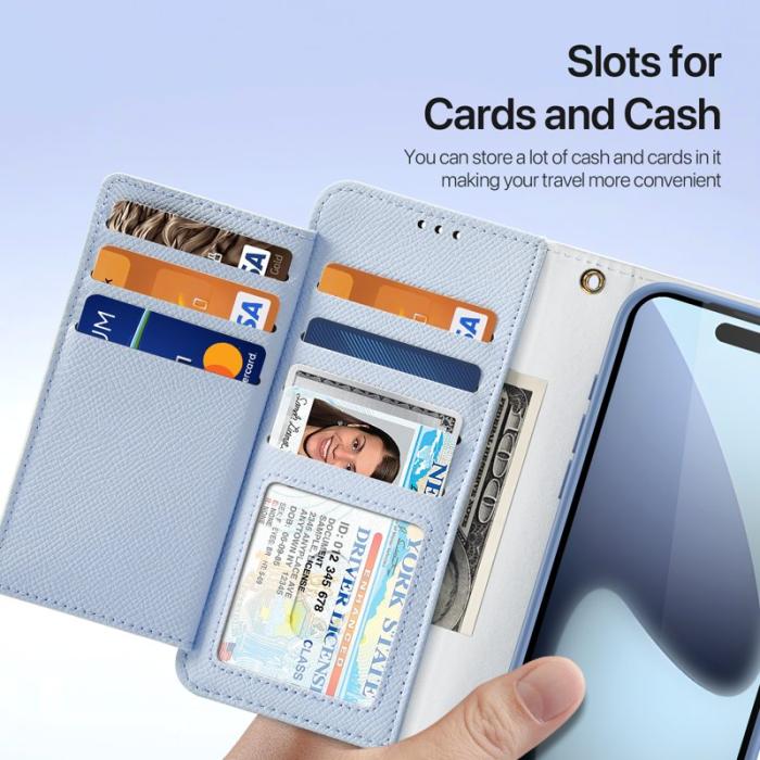 Dux Ducis - DUX DUCIS Lawa iPhone 17 Pro Max Fodral Äkta läder - Ljusblå