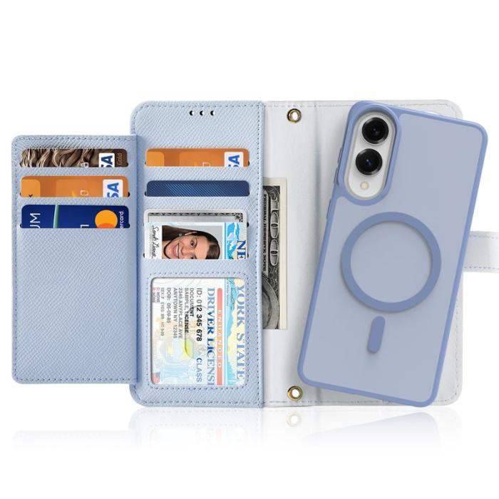 Dux Ducis - DUX DUCIS Plånboksfodral för Samsung Galaxy S25 Edge - Äkta läder - Ljusblå