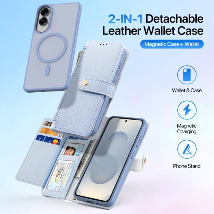 Dux Ducis - DUX DUCIS Plånboksfodral för Samsung Galaxy S25 Edge - Äkta läder - Ljusblå