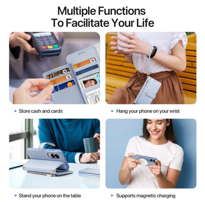 Dux Ducis - DUX DUCIS Plånboksfodral för Samsung Galaxy S25 Edge - Äkta läder - Ljusblå