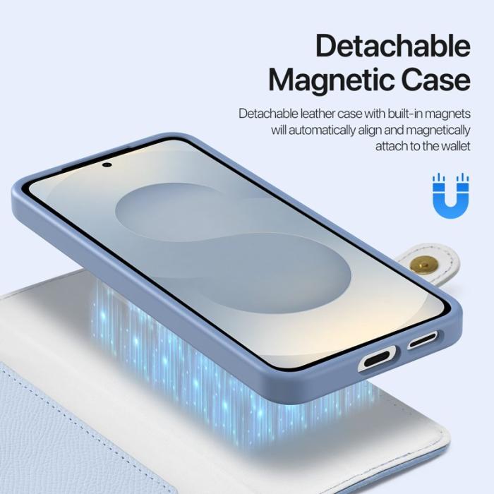 Dux Ducis - DUX DUCIS Plånboksfodral för Samsung Galaxy S25 Edge - Äkta läder - Ljusblå