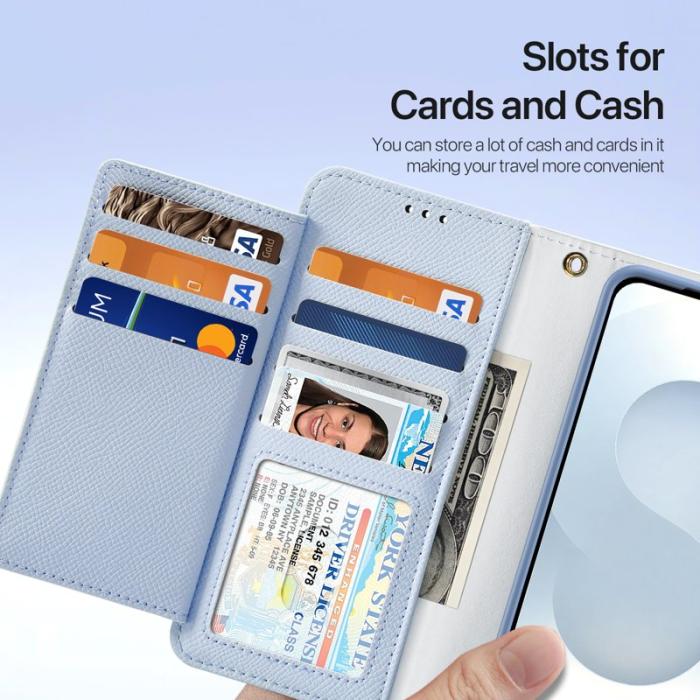 Dux Ducis - DUX DUCIS Plånboksfodral för Samsung Galaxy S25 Edge - Äkta läder - Ljusblå