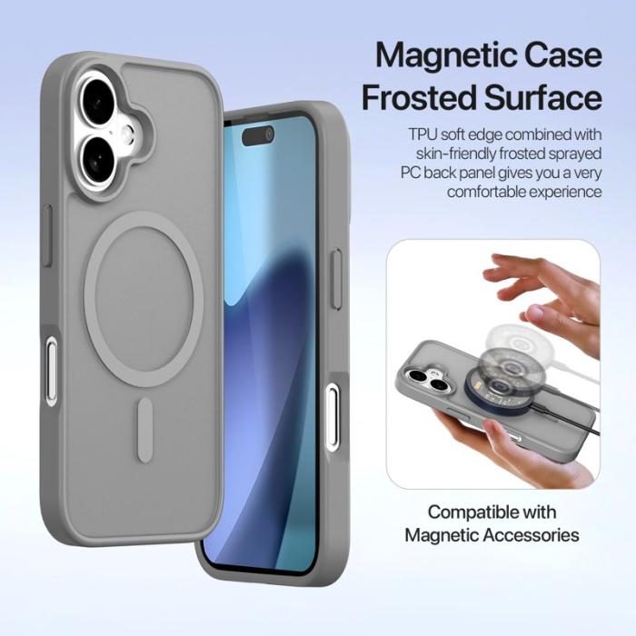 Dux Ducis - DUX DUCIS Lawa Series Fodral iPhone 17 - Äkta läder - Grå