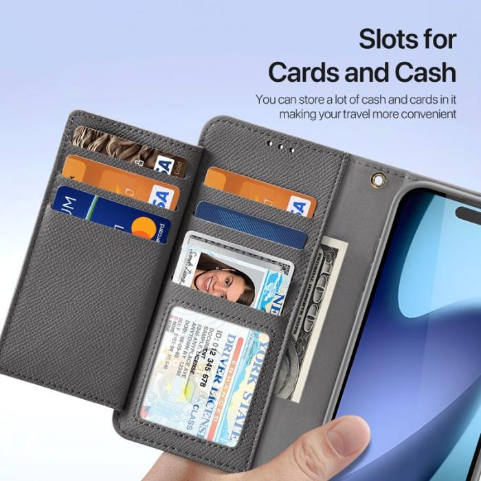 Dux Ducis - DUX DUCIS Lawa Series Fodral iPhone 17 - Äkta läder - Grå