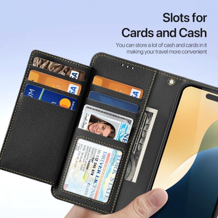 Dux Ducis - DUX DUCIS Lawa Series iPhone 16 Pro Fodral Äkta läder - Svart