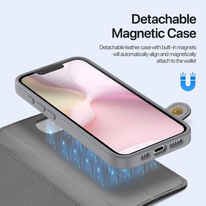 Dux Ducis - DUX DUCIS Lawa Series iPhone 16e Fodral Äkta läder - Grå