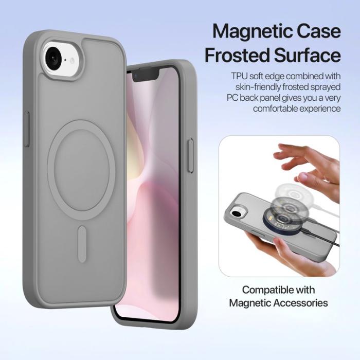 Dux Ducis - DUX DUCIS Lawa Series iPhone 16e Fodral Äkta läder - Grå