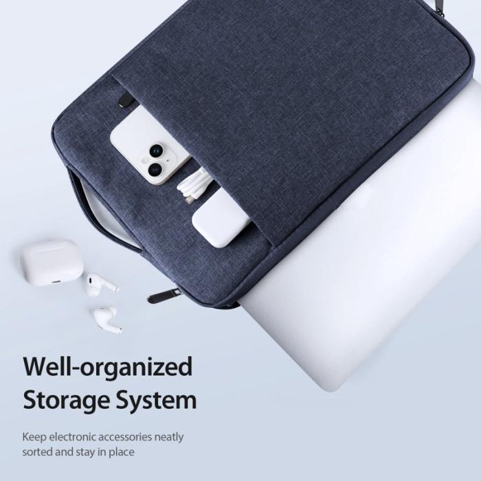 Dux Ducis - DUX DUCIS LBDC Series Laptop Handbag Äkta läder - Navy Blue