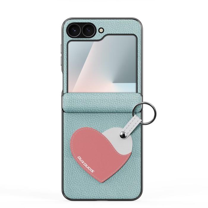 Dux Ducis - DUX DUCIS Luvy Fodral för Samsung Galaxy Z Flip6/7 FE PU Läder - Cyan Blue