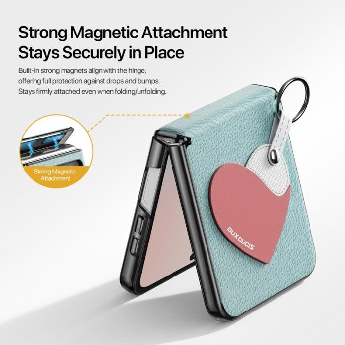 Dux Ducis - DUX DUCIS Luvy Fodral för Samsung Galaxy Z Flip6/7 FE PU Läder - Cyan Blue