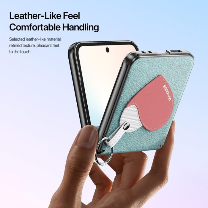 Dux Ducis - DUX DUCIS Luvy Fodral för Samsung Galaxy Z Flip6/7 FE PU Läder - Cyan Blue