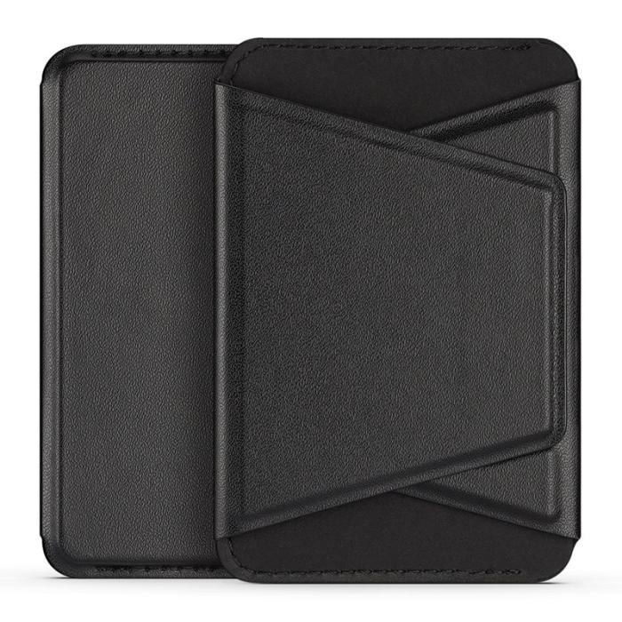 Dux Ducis - DUX DUCIS Magnetic Phone Stand Fodral - Äkta läder - Svart