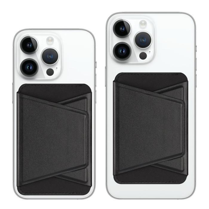 Dux Ducis - DUX DUCIS Magnetic Phone Stand Fodral - Äkta läder - Svart