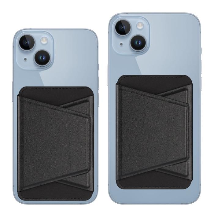 Dux Ducis - DUX DUCIS Magnetic Phone Stand Fodral - Äkta läder - Svart