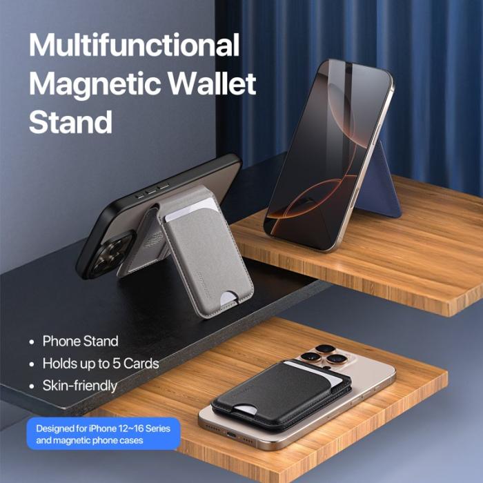 Dux Ducis - DUX DUCIS Neva Series Skal PU Läder Magnetisk Ställ Grey - Grå