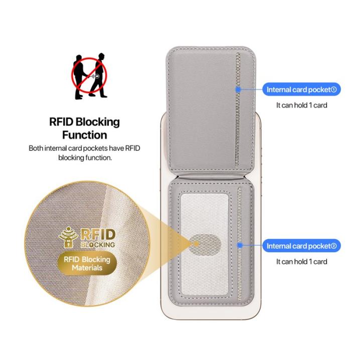 Dux Ducis - DUX DUCIS Neva Series Skal PU Läder Magnetisk Ställ Grey - Grå