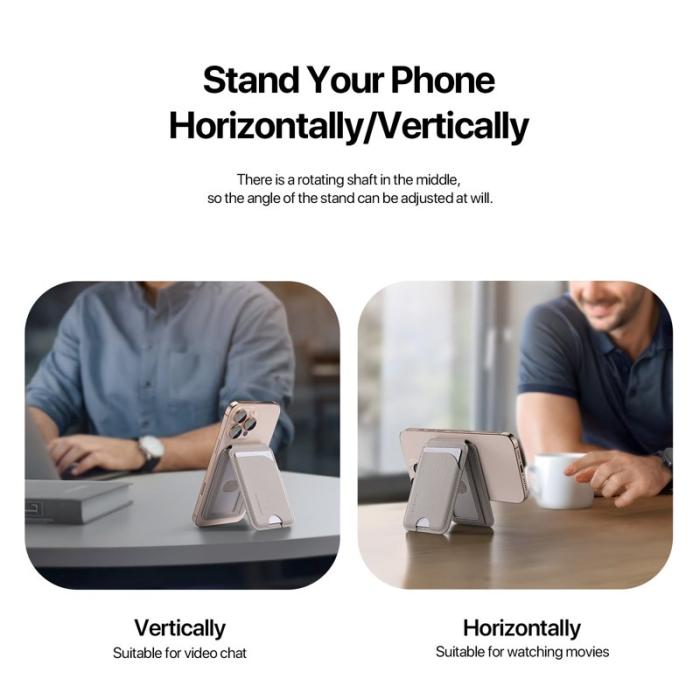 Dux Ducis - DUX DUCIS Neva Series Skal PU Läder Magnetisk Ställ Grey - Grå