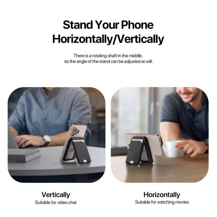 Dux Ducis - DUX DUCIS Neva Series Skal PU Läder Magnetisk Ställ - Svart