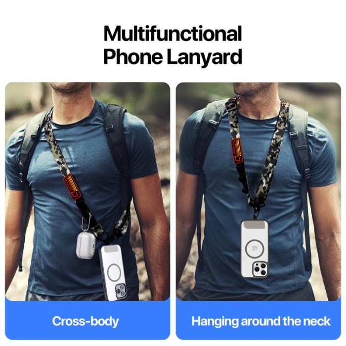 Dux Ducis - DUX DUCIS Outdoor Series Mobiltelefon Lanyard - Multifunktionell - Camo Green