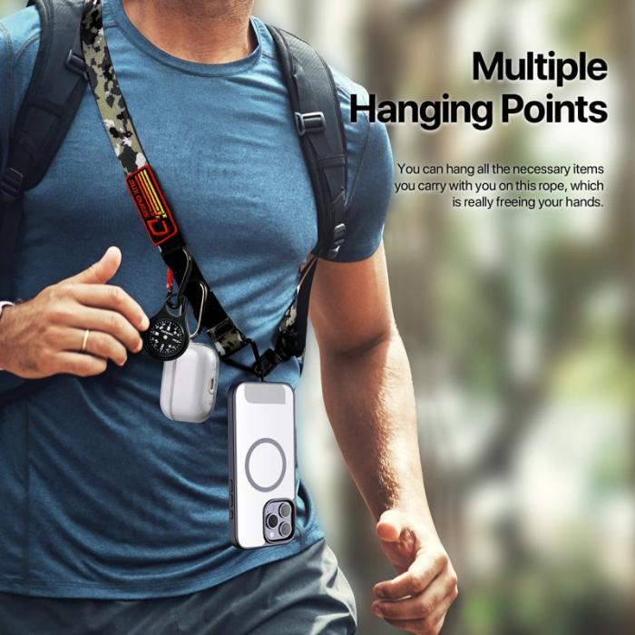 Dux Ducis - DUX DUCIS Outdoor Series Mobiltelefon Lanyard - Multifunktionell - Camo Green